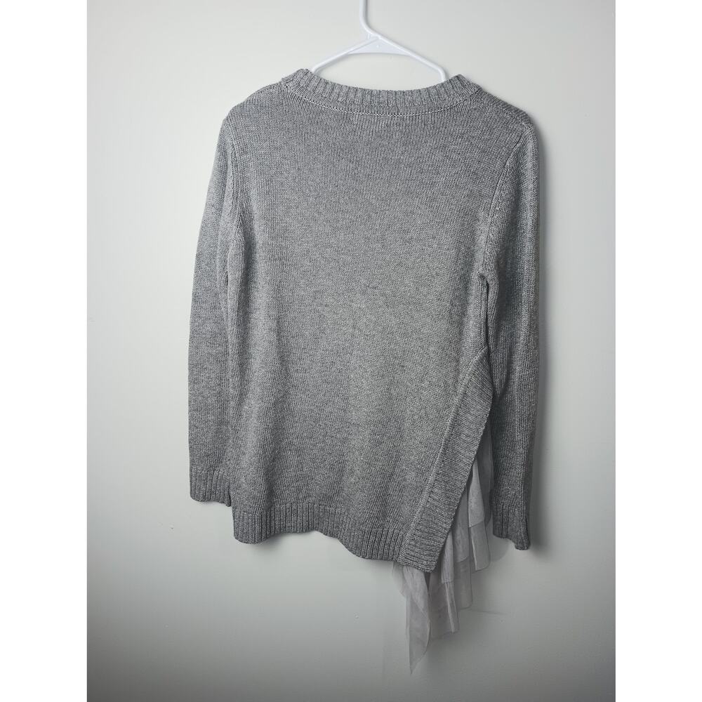 THML Gray Knit Ruffle Sweater Women Size Small Rabbit Hair - Picture 5 of 5
